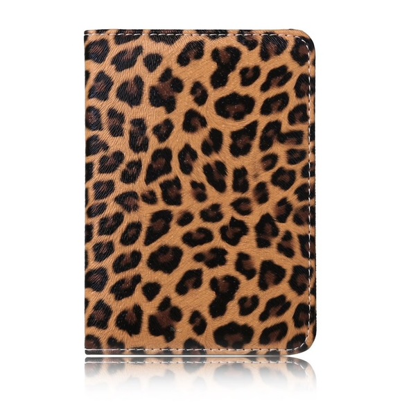 Handbags - Vegan Leather Leopard Passport Cover Holder Case